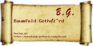 Baumfeld Gothárd névjegykártya